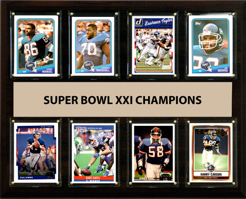 NFL 12"x15" New York Giants Super Bowl 21 - 8-Card Plaque