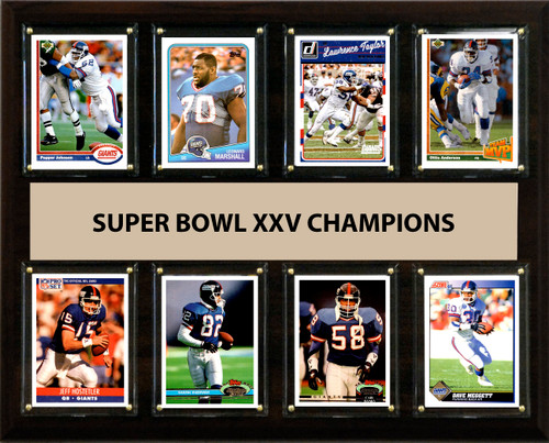 NFL 12"x15" New York Giants Super Bowl 25 - 8-Card Plaque