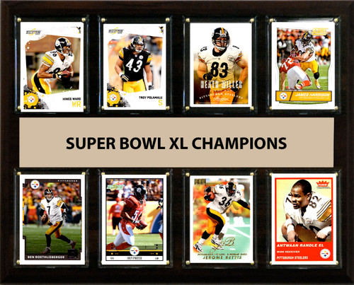 NFL 12"x15" Pittsburgh Steelers Super Bowl 40 - 8-Card Plaque