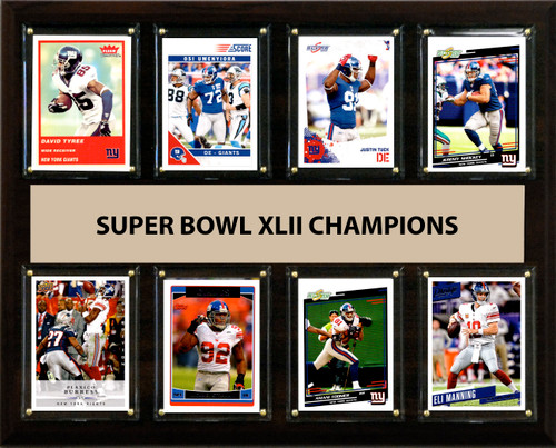 NFL 12"x15" New York Giants Super Bowl 42 - 8-Card Plaque