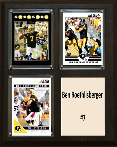 Ben Roethlisberger Pittsburgh Steelers Hall of Fame 3-Card 7x9 Plaque  LIMITED EDITION