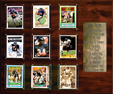 Walter Payton Chicago Bears 12x15 Black-oak Stats Plaque 