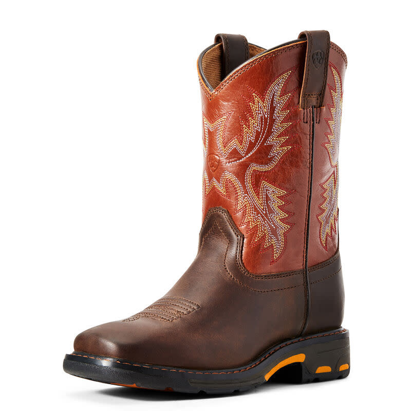 Bottes Paddock Enfant Ariat Cuir Marron - Taille 2 US - Lacets - Amorti Avancé - Neuves