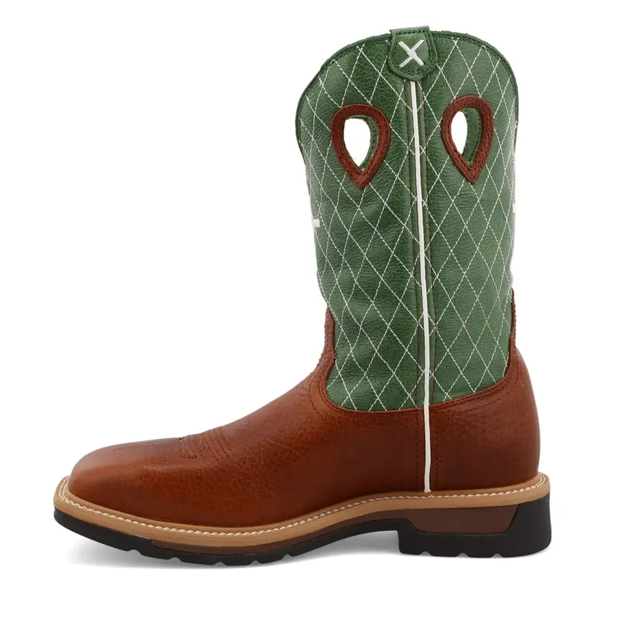 Twisted X Men's Work Boots Lite Weight Cowboy Cognac Glazed Pebble