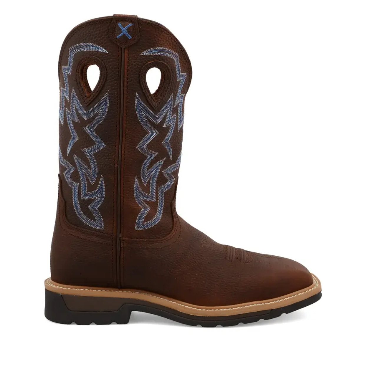 Twisted X Men's Work Boots Lite Weight Cowboy Brown Pebble w/ Steel