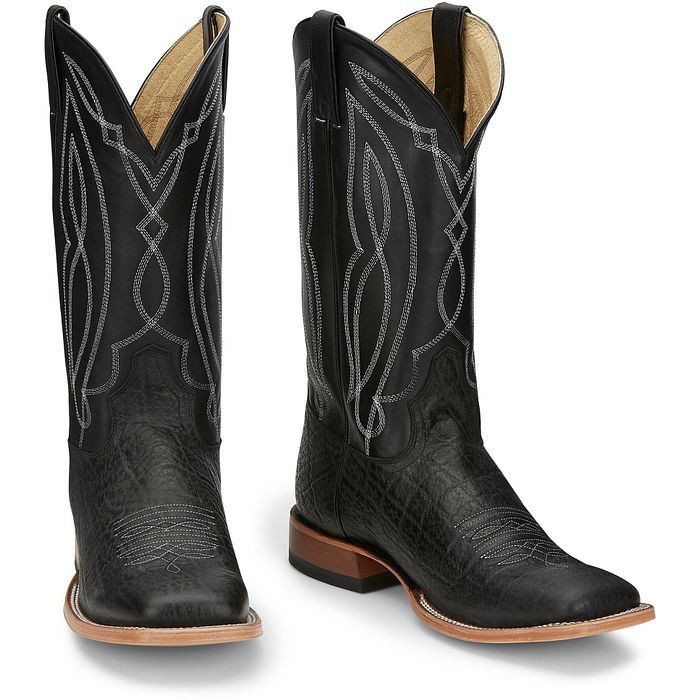 Tony Lama Men's Boots Sealy Black Flat Black Tide Black