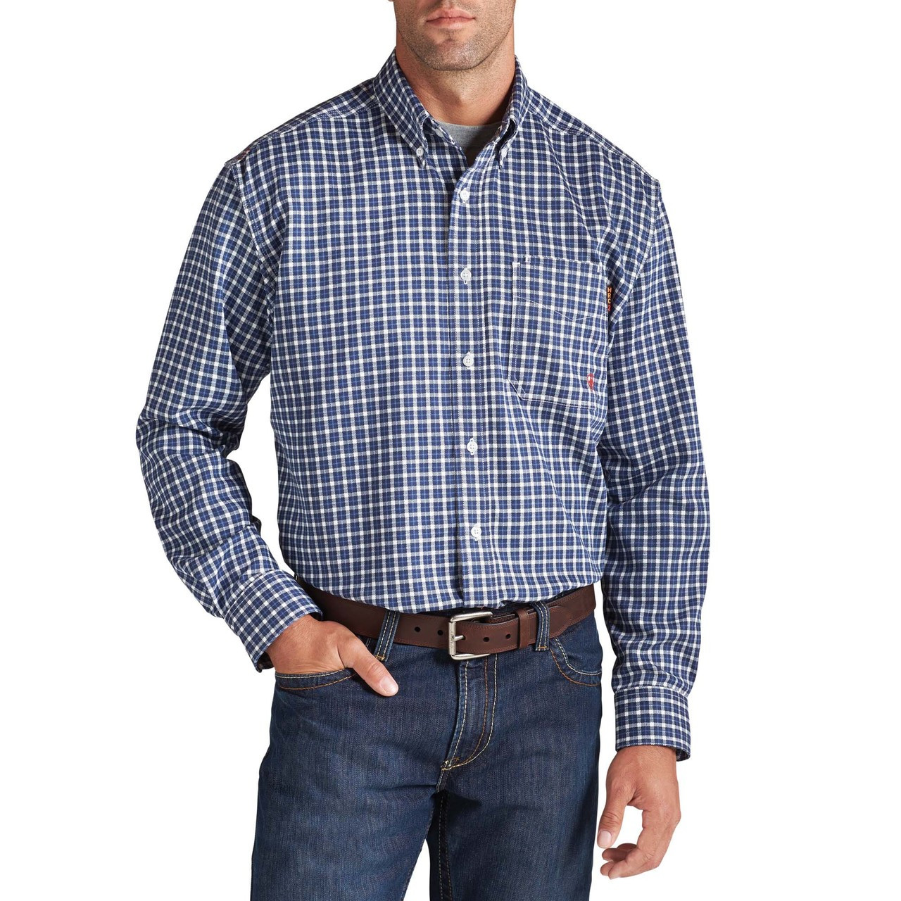 Ariat Mens Apparel Fr Rated Plaid Bold Blue Work Shirt
