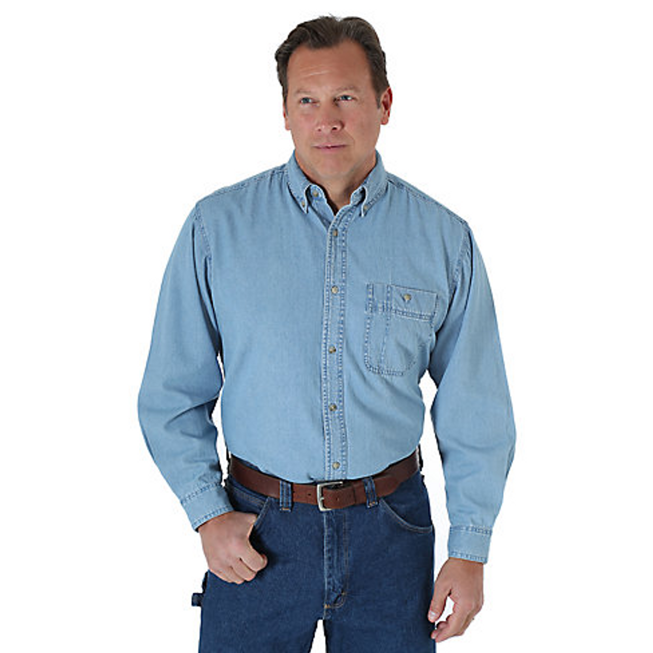 Wrangler Men's Big-Tall Authentic Cowboy Cut Work Western Short Sleeve Shirt,  Medium Blue, 18 : Amazon.in: Clothing & Accessories