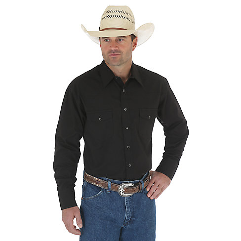 Wrangler Men's Snap Shirt - Black 