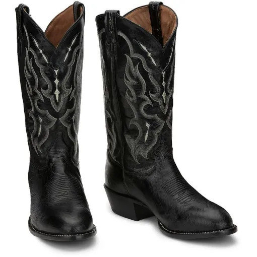 Tony Lama Men's Exotic Boots - Bonham Smooth Ostrich - Black