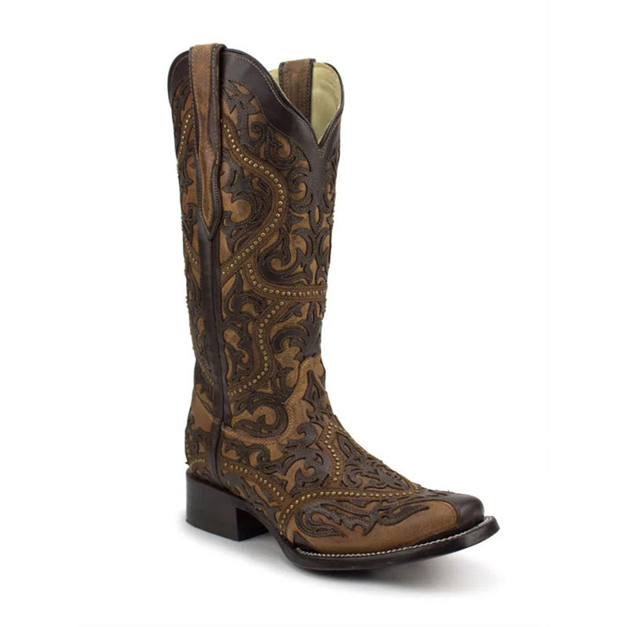 Corral Women's Boots - Full Overlay Studs - Brown - Billy's