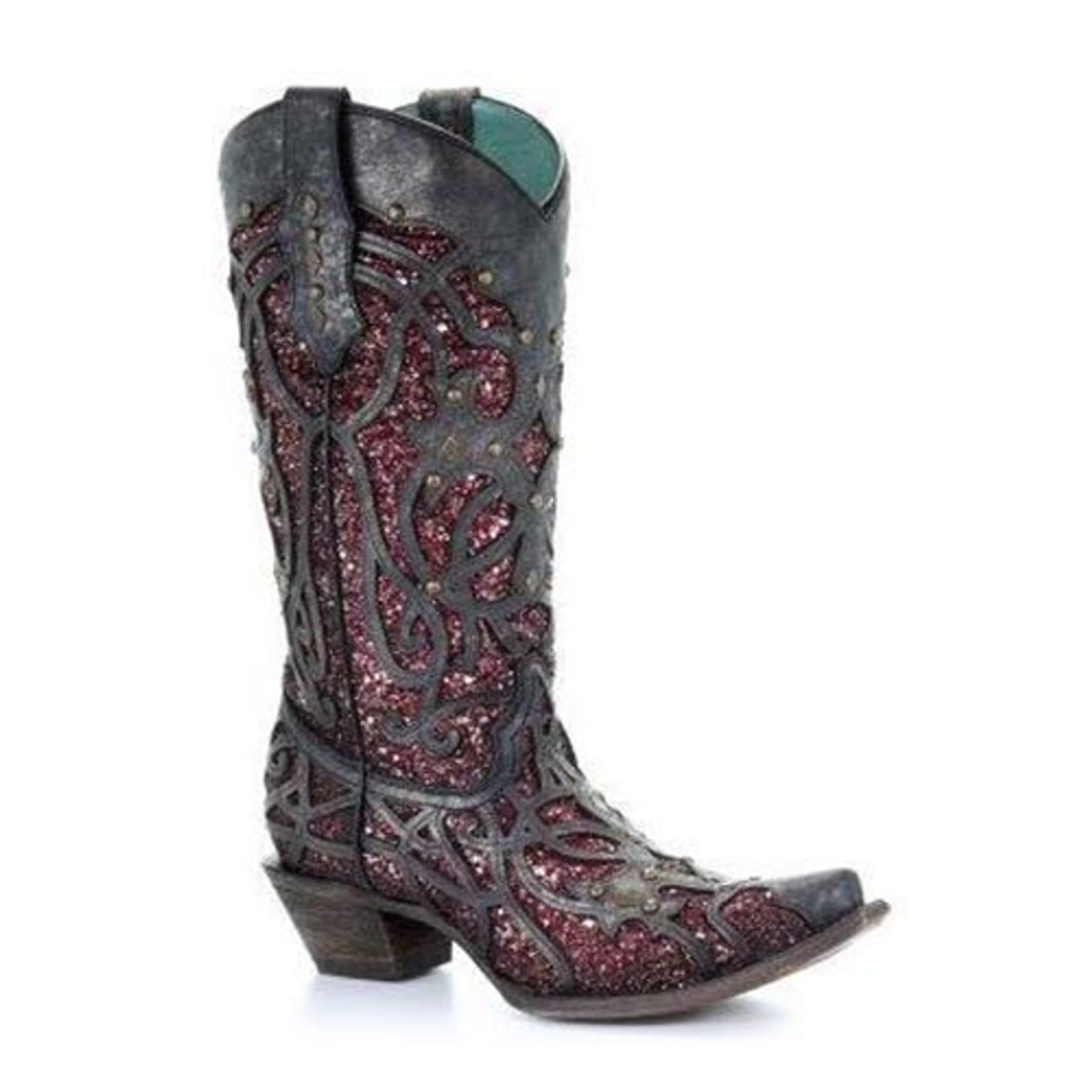 corral black glitter inlay boots