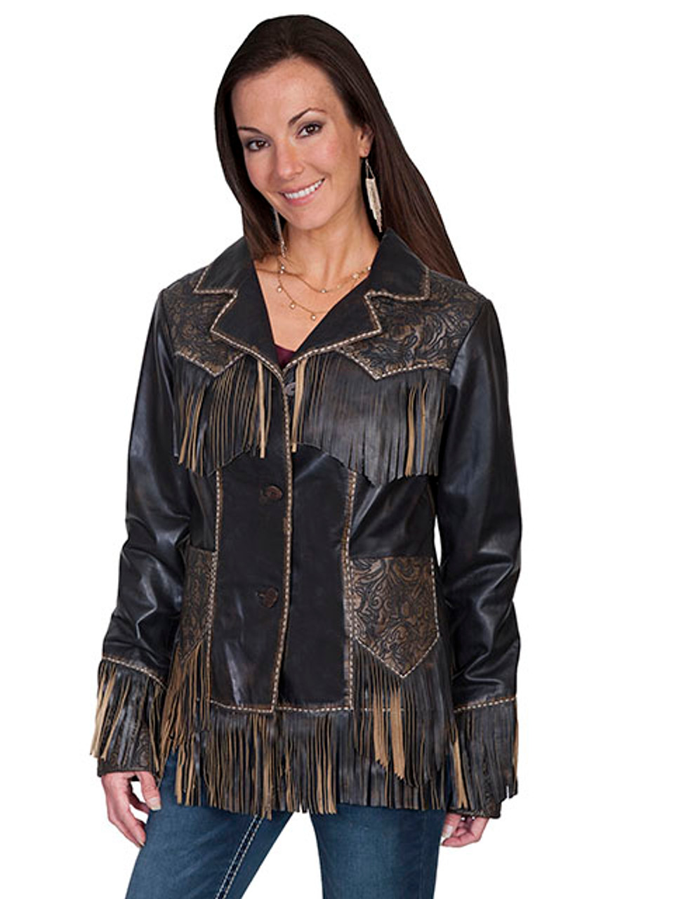 Western jacket with on sale fringe