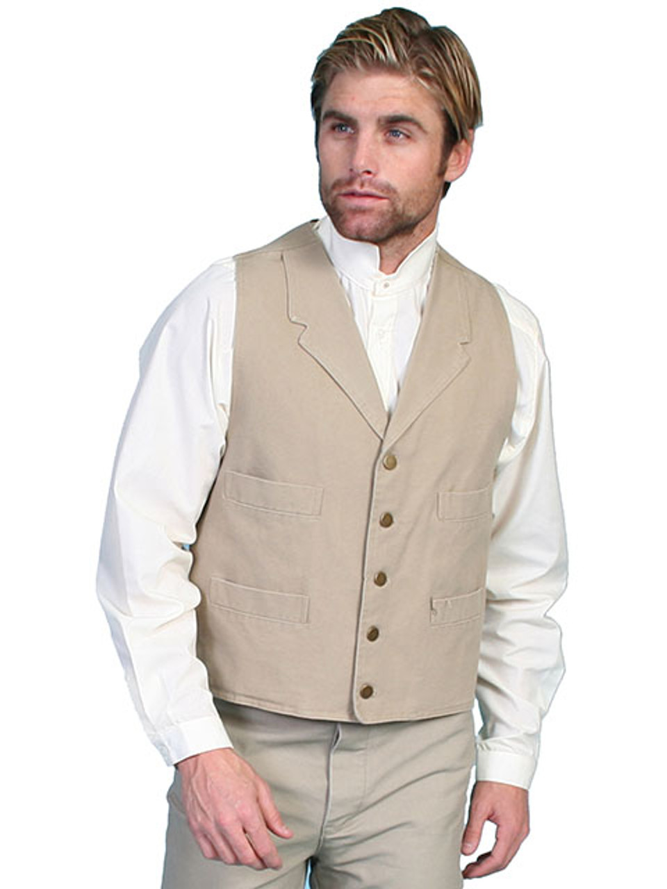 Scully Men's Vest - Range Wear - Cotton Canvas - Sand