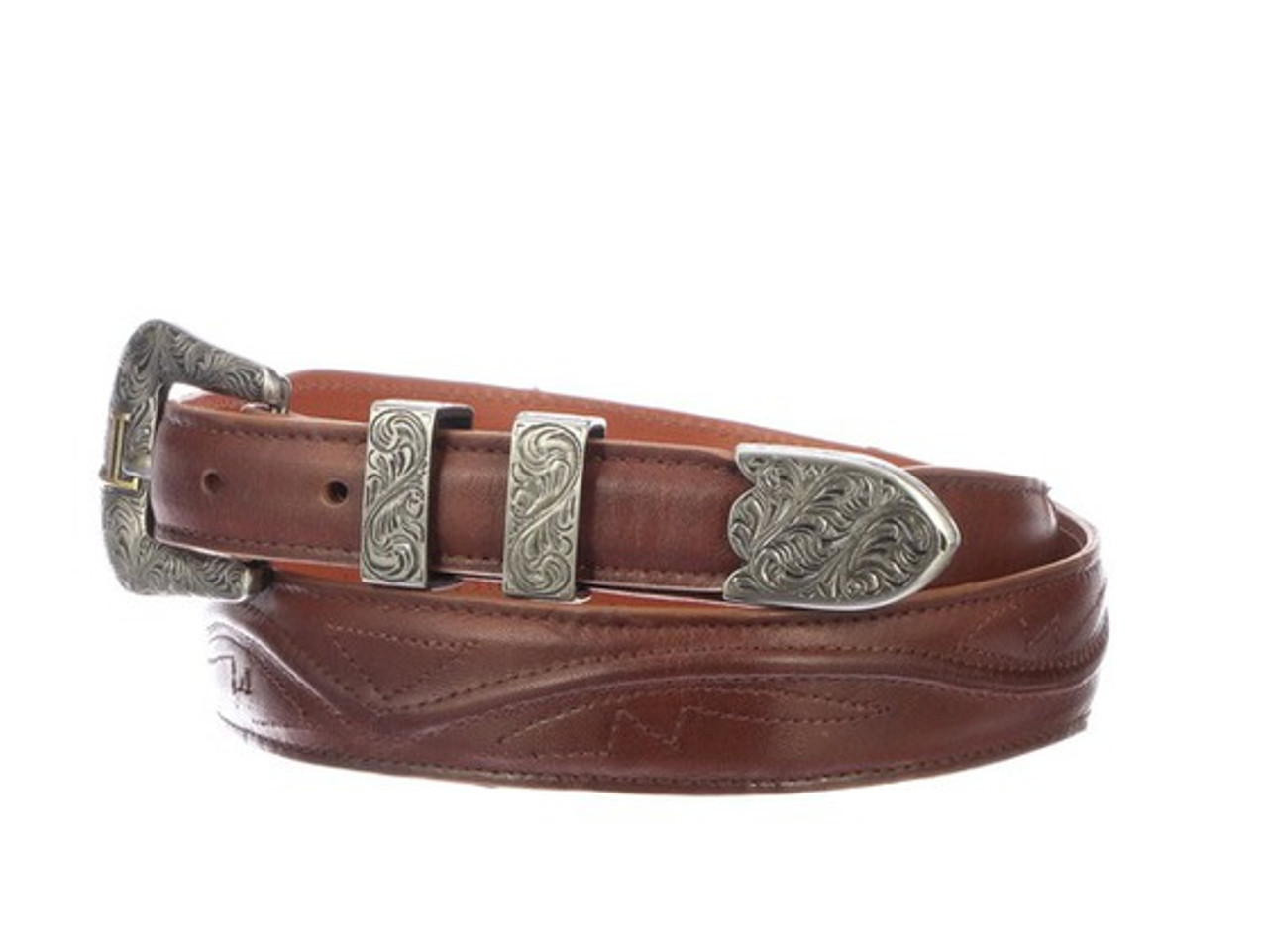 Lucchese Men's Belts - Smooth Ranch Hand / Seville Stitch Tapered