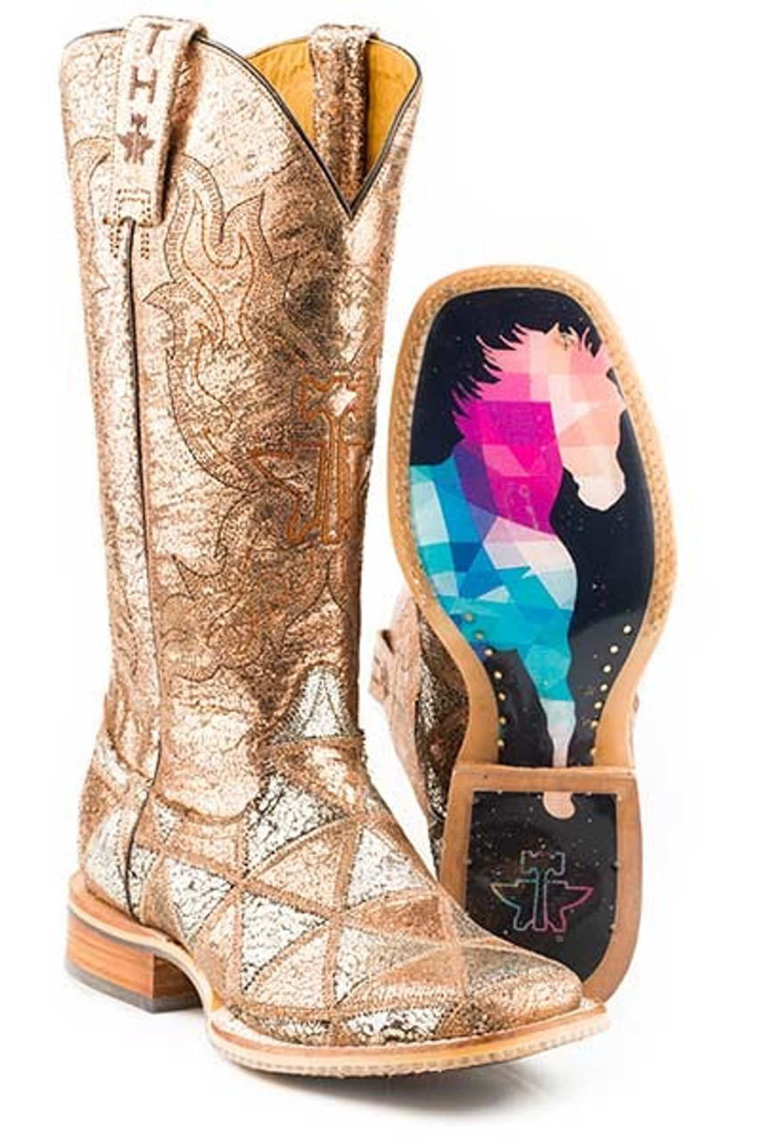 metallic womens boots