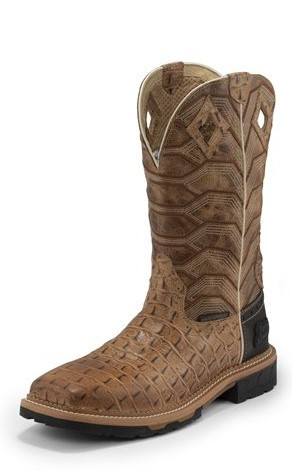 Derrickman Crocodile Steel Toe Boots Justin Men's Work Boots