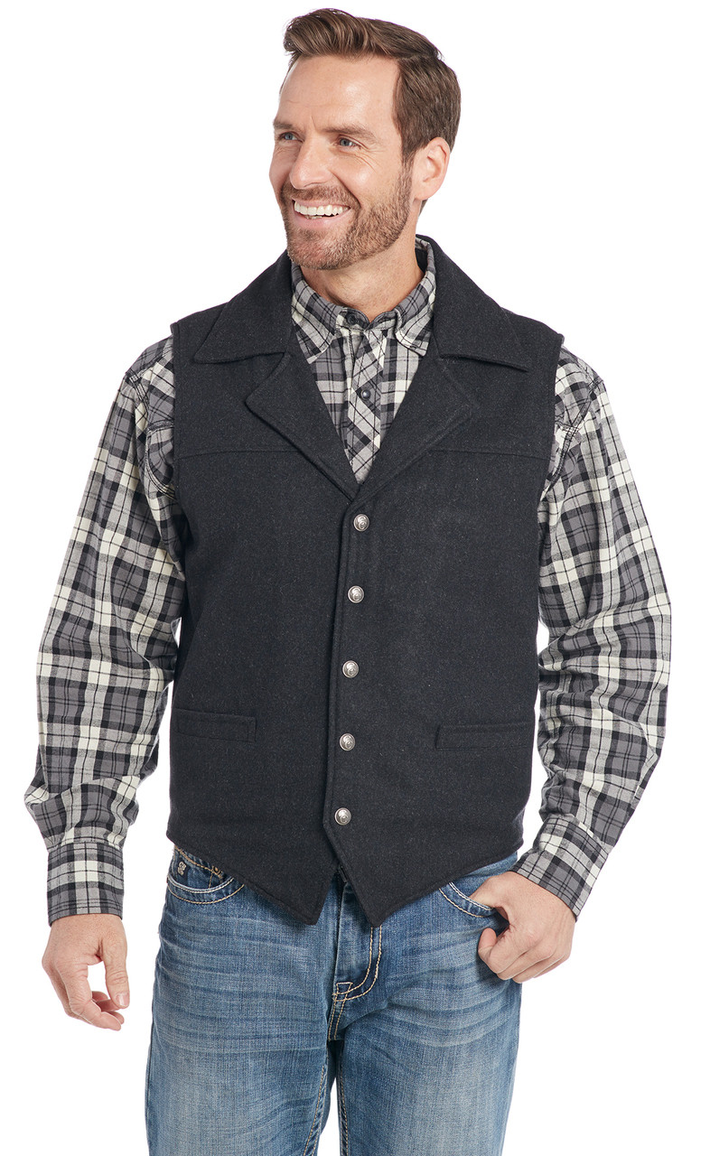 Cripple Creek Snap Front Collared Lamb Nappa Vest with Concealed Carry Pocket