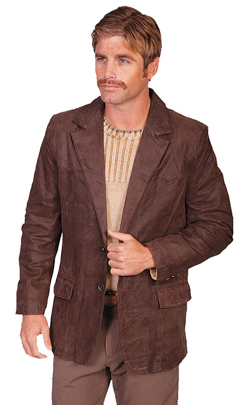 western leather blazer