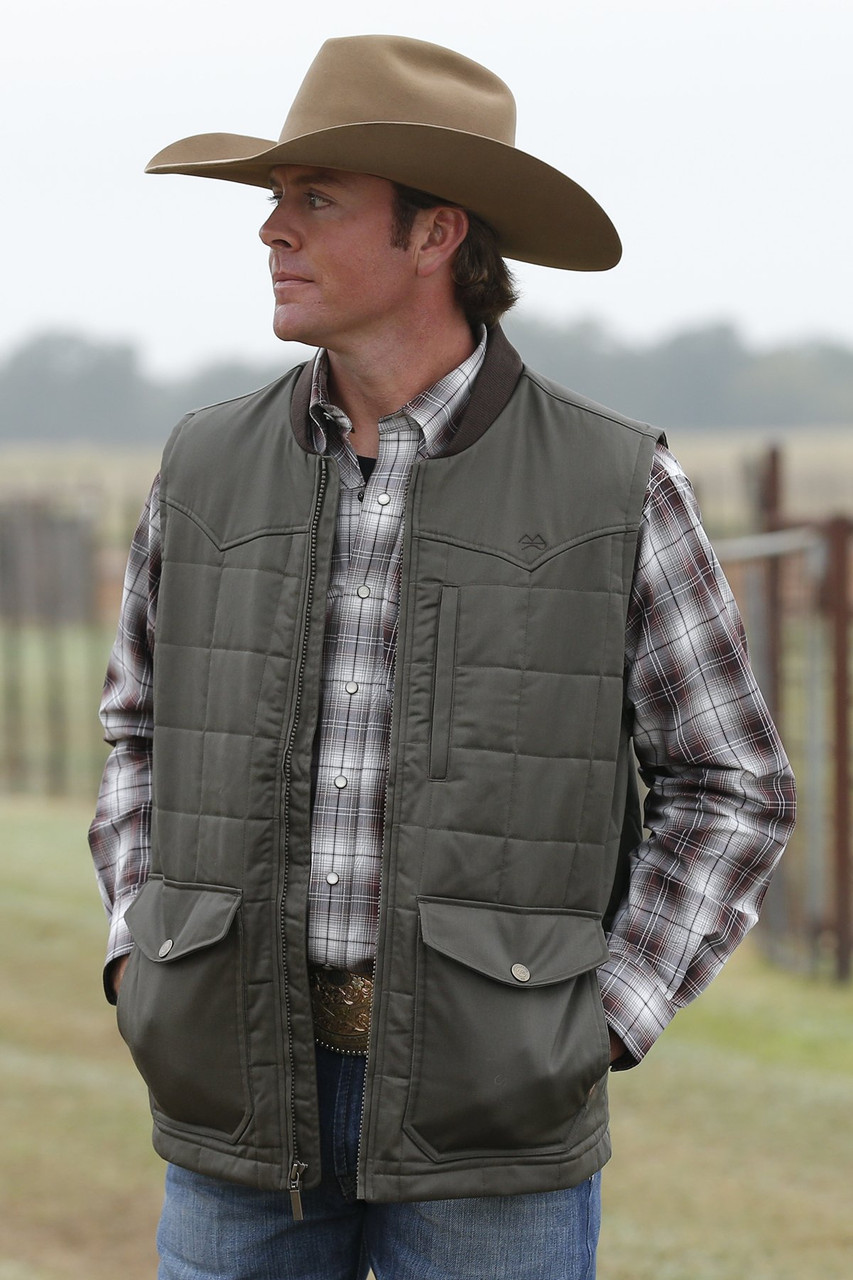 Miller Men's Vest - Quilted Vest - Brown - Billy's Western Wear