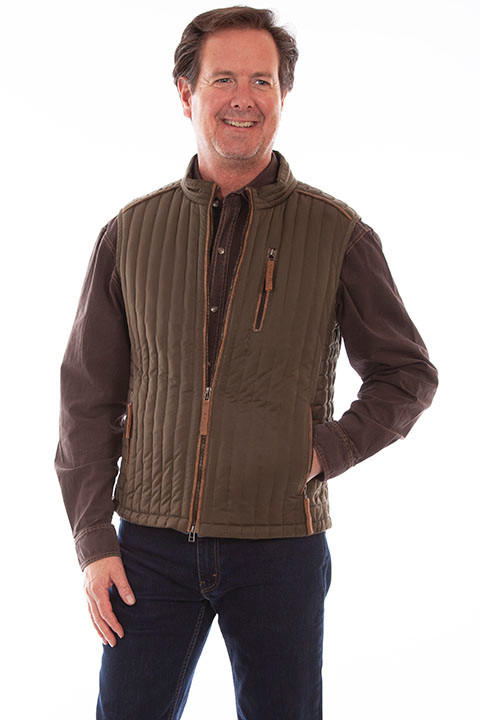 Scully Men's Vest Ribbed / Suede Trim Yellowstone Series Attire