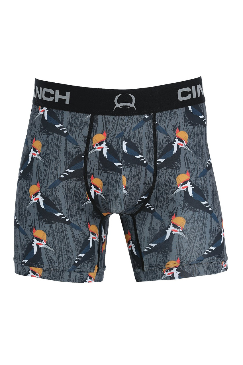 Cinch Men's Underwear - Wood Pecker Print - 6 Boxers - Billy's Western Wear