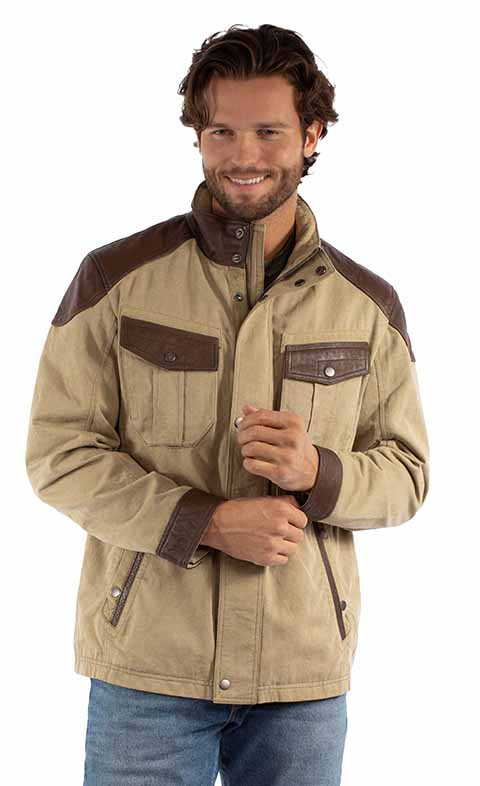 Scully Men's Jacket - Snap Front / Canvas - Sage - Billy's Western