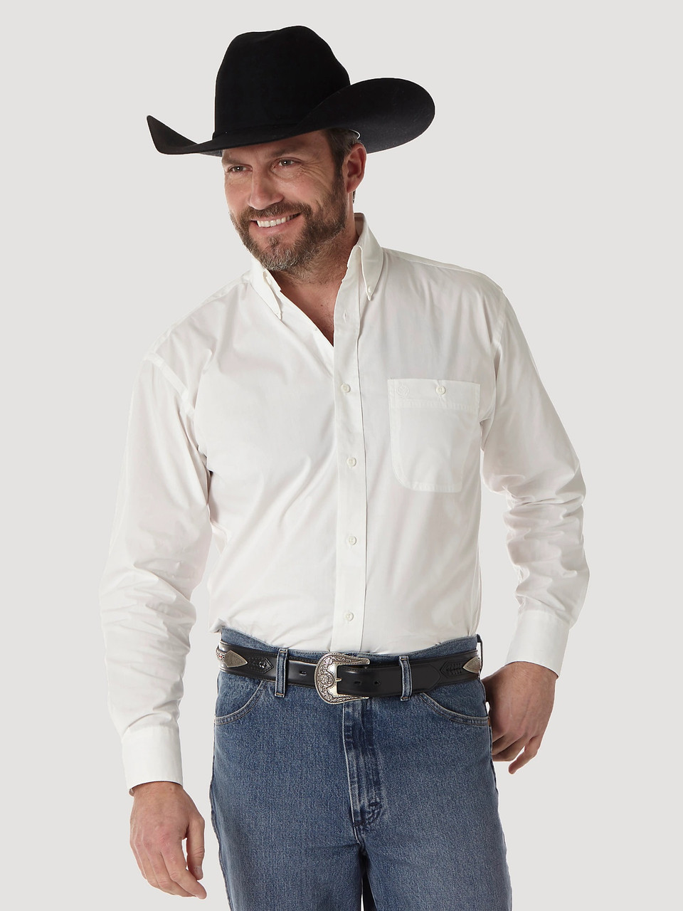 Wrangler Men's Shirt - White - Billy's Western Wear