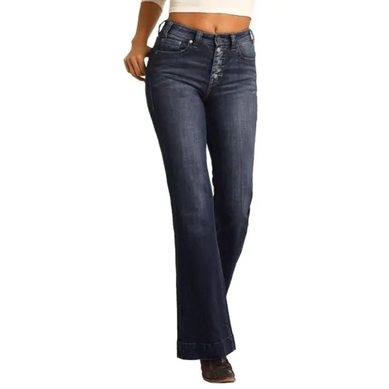 High Rise Skinny Jeans for Women Elastic Band Jeans Pants Stretchy Bell  Bottom Jeans Stylish Trouser Solid Color Jeans - Walmart.com