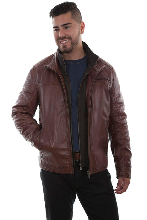 Scully Men's Jacket - Leather - Quilted Front Insert - Billy's