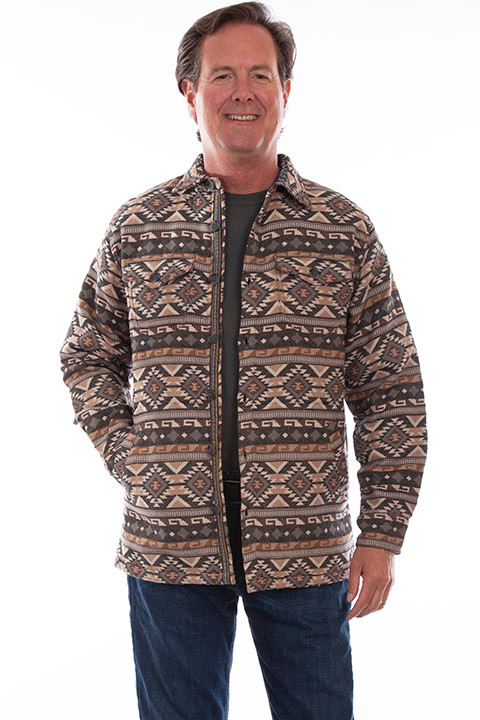 Scully Men's Jacket - Southwest Shirt Style Tan - Billy's Western Wear