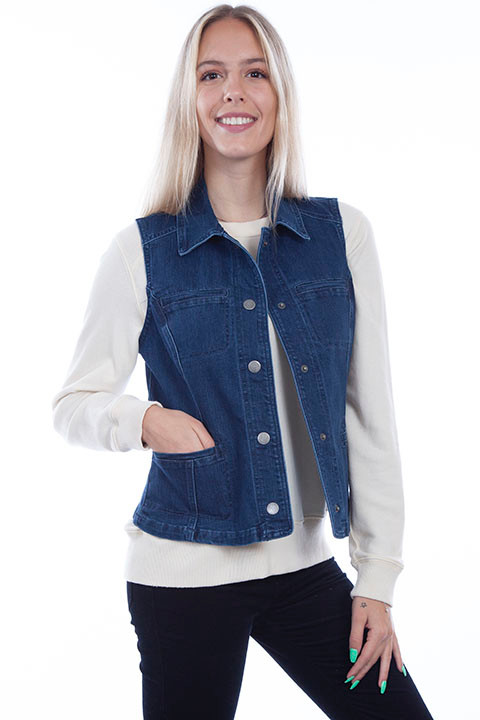 Scully Women's Vest Honey Creek Collection Denim Billy's Western Wear