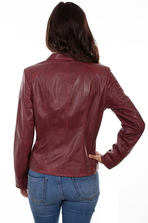 Scully Women's Lightweight Leather Jacket Merlot Billy's Western Wear