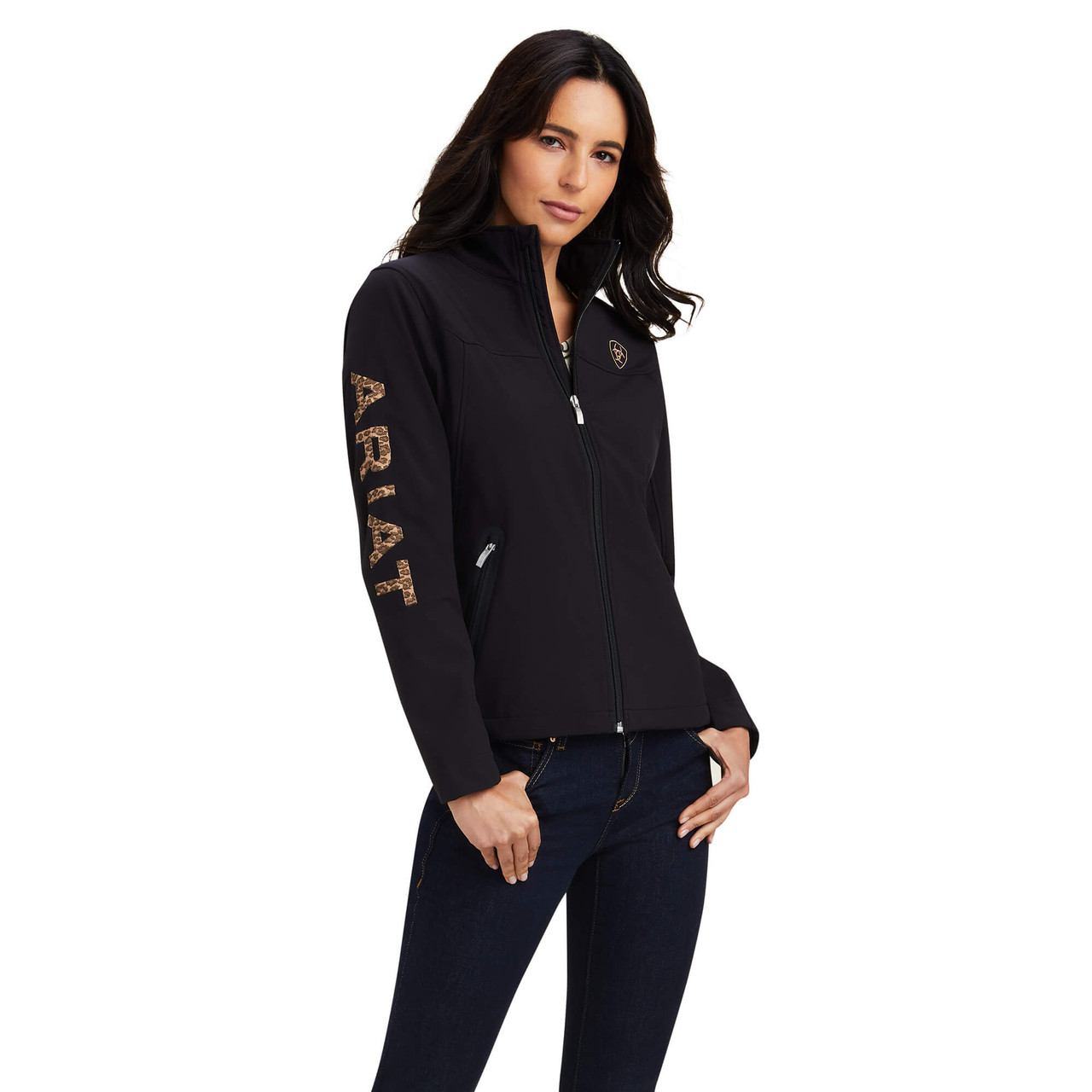 Ariat Women's Jacket - New Team Softshell - Black / Leopard