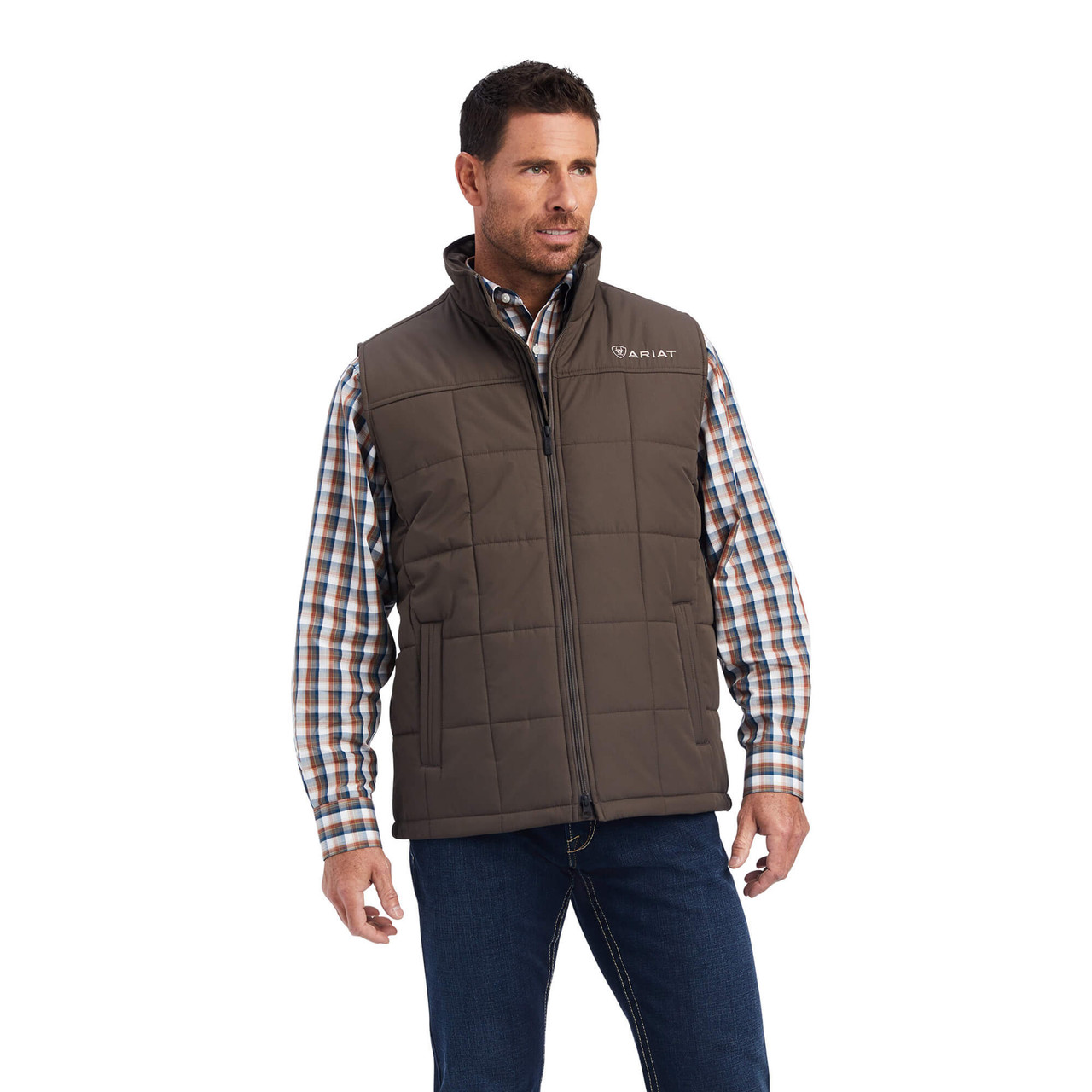 ARIAT Gilet Isolato Crius Uomo, Colore Banyan Bark, Taglia XXL, Trapuntato, Idrorepellente, Con Tasche