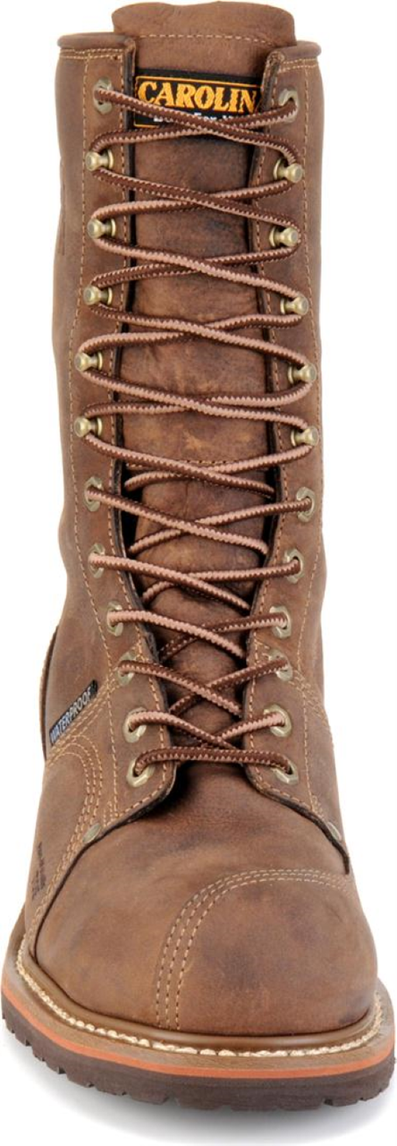 Carolina Men's CA1904 Linesman 10" Waterproof Composite Toe Work Boot – Brown Leather