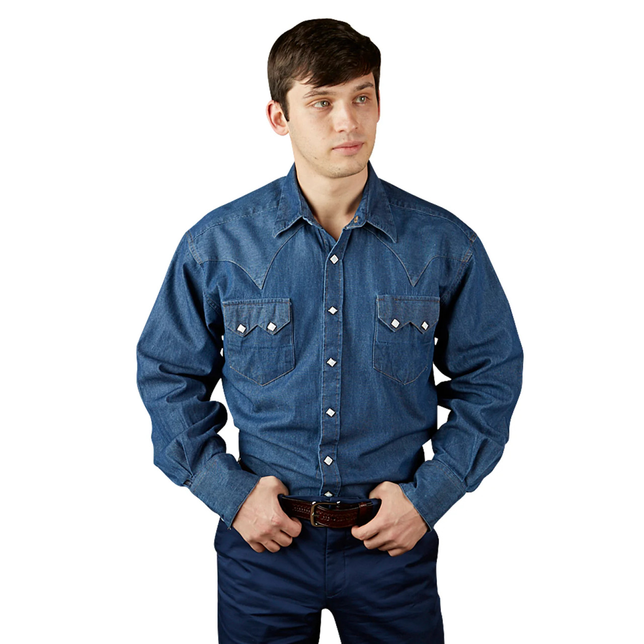 Rockmount Ranch Wear Men's Shirt - Classic Western - Denim / Stonewash