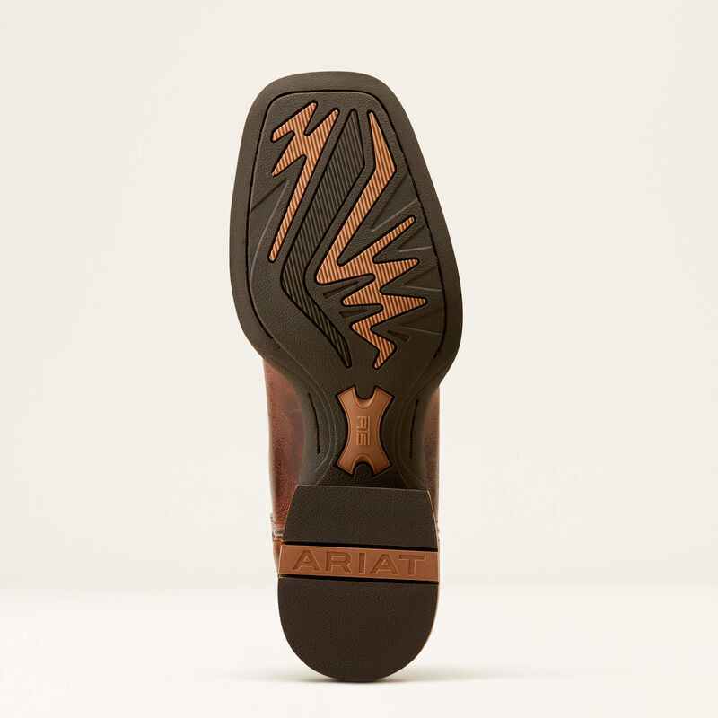 Men's Ariat Hustler Cowboy Boot-Beasty Brown/Pacific Blue
