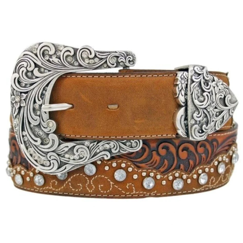 Tony Lama KAITLYN CRYSTAL BELT Tony Lama Ladies Brown Kaitlyn Crystal Belt C50499 | eBay main image 3
