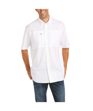 Ariat Venttek Classic Fit Camicia Uomo, Maniche Corte, Nero, Taglia XL. Tessuto Traspirante Con Protezione UPF E Tecnologia Antiodore
