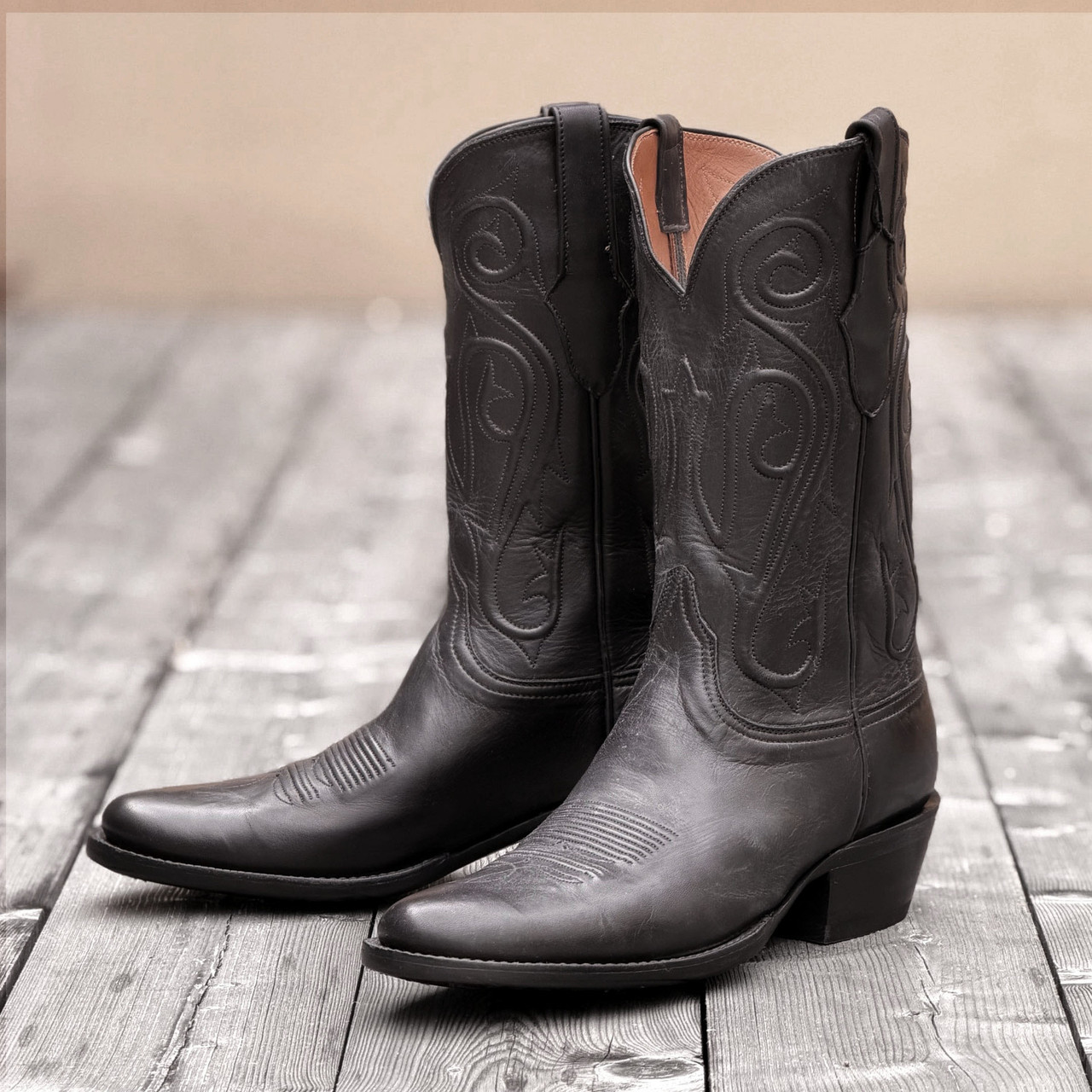 Black Jack Boots - Ranch Hand Leather #405 - Black - Billy's