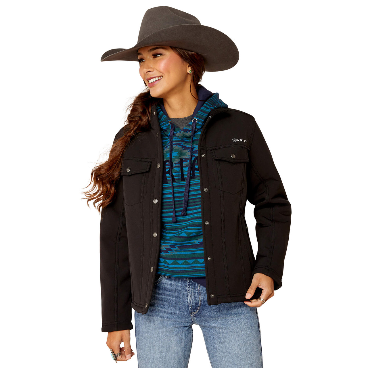 Ariat Women's Jacket - Berber Back Softshell - Black - Billy's