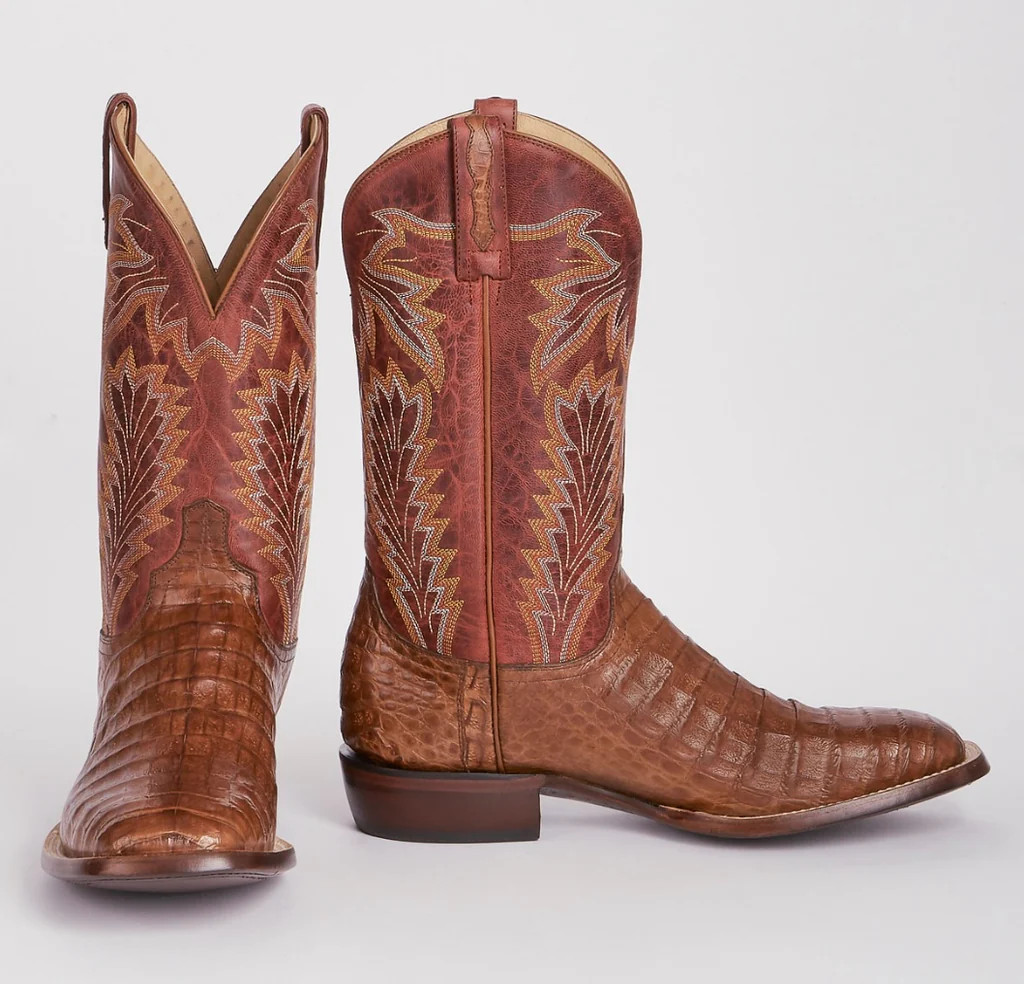 Lucchese Men's Boots Charles Horseman Sienna Caiman Belly