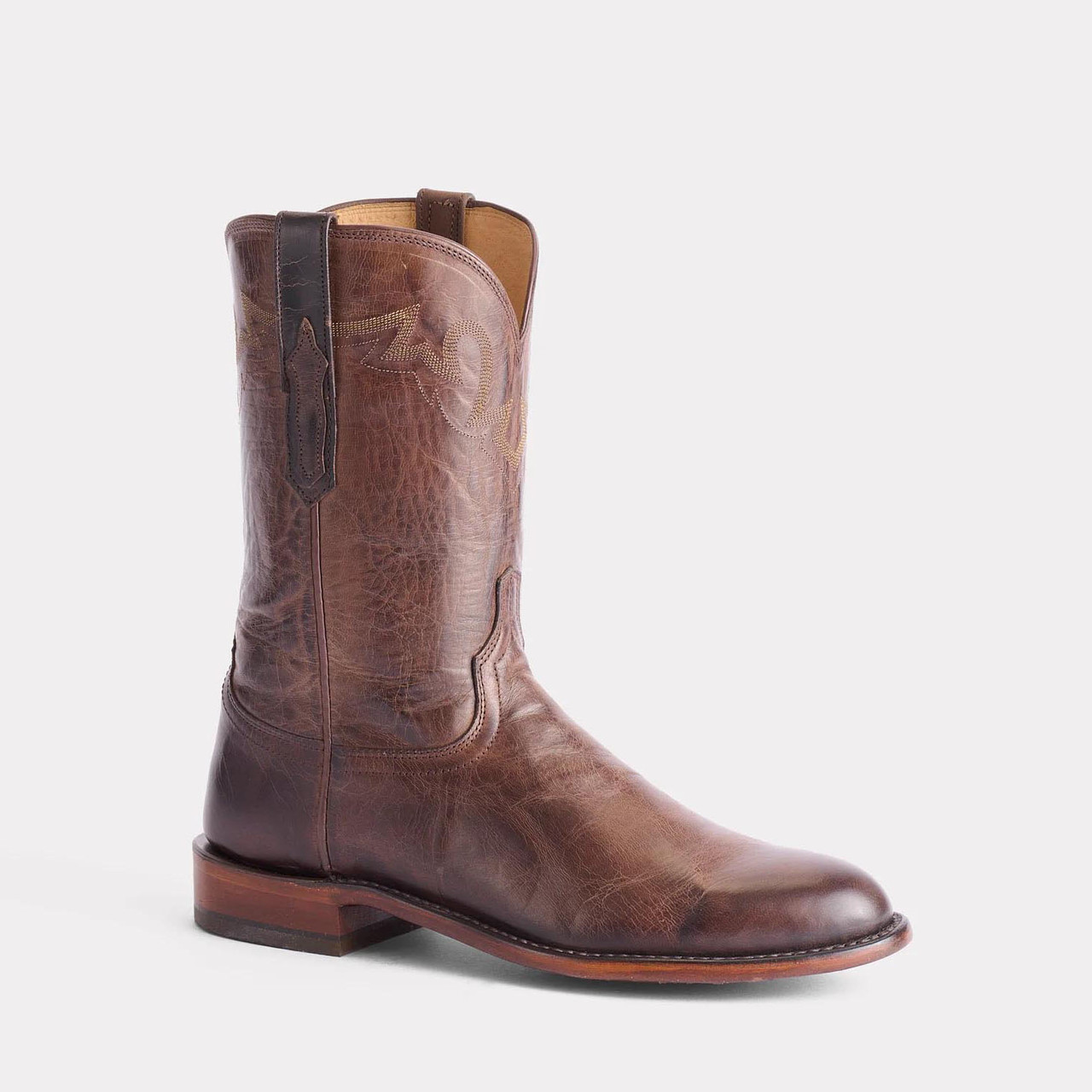 Lucchese Men's Boots - Sunset Roper - Chocolate Burnished Mad Dog