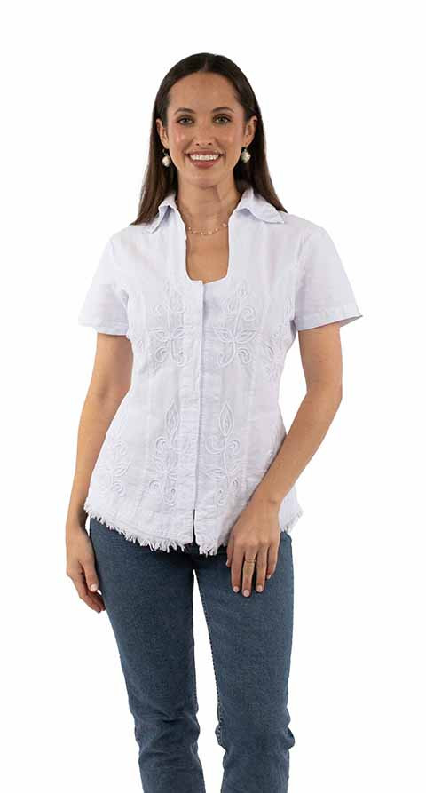 Scully Women's Dress - Cantina Collection - Soutache Embroidery - White /  Natural - Billy's Western Wear