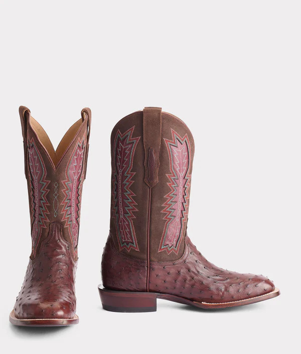 Lucchese Mens Full Quill Ostrich Boots 71/2DCognac Lucchese Men main image 4