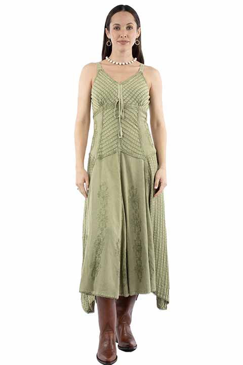 green emerald velvet dress Boho Western Long Sleeve Embroidered Back Front Button Tiered Mini Dress Olive / S-M-L/2-2-2
