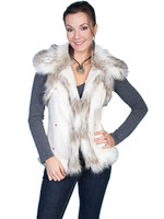 Scully Women's Vest - Faux Fur Trim - Off White Scully Women's Vest - Faux Fur Trim - Off White