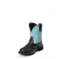 Justin Women's Boots - Gemma - Black Deer Cow / Aqua