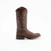 Ferrini Women's Boots - Print Caiman Crocodile - Sport Rust